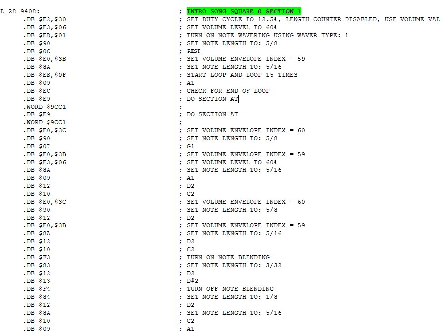 BruddogTecmo's tweet image. #TecmoSuperBowl sound engine and songs completely #reverseEngineered. #nesdev. Just a snippet of one channel of the intro song