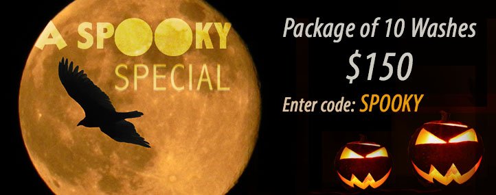 Welcome, October! Schedule a #wash with us today -- we're offering a package of 10 washes for $150!