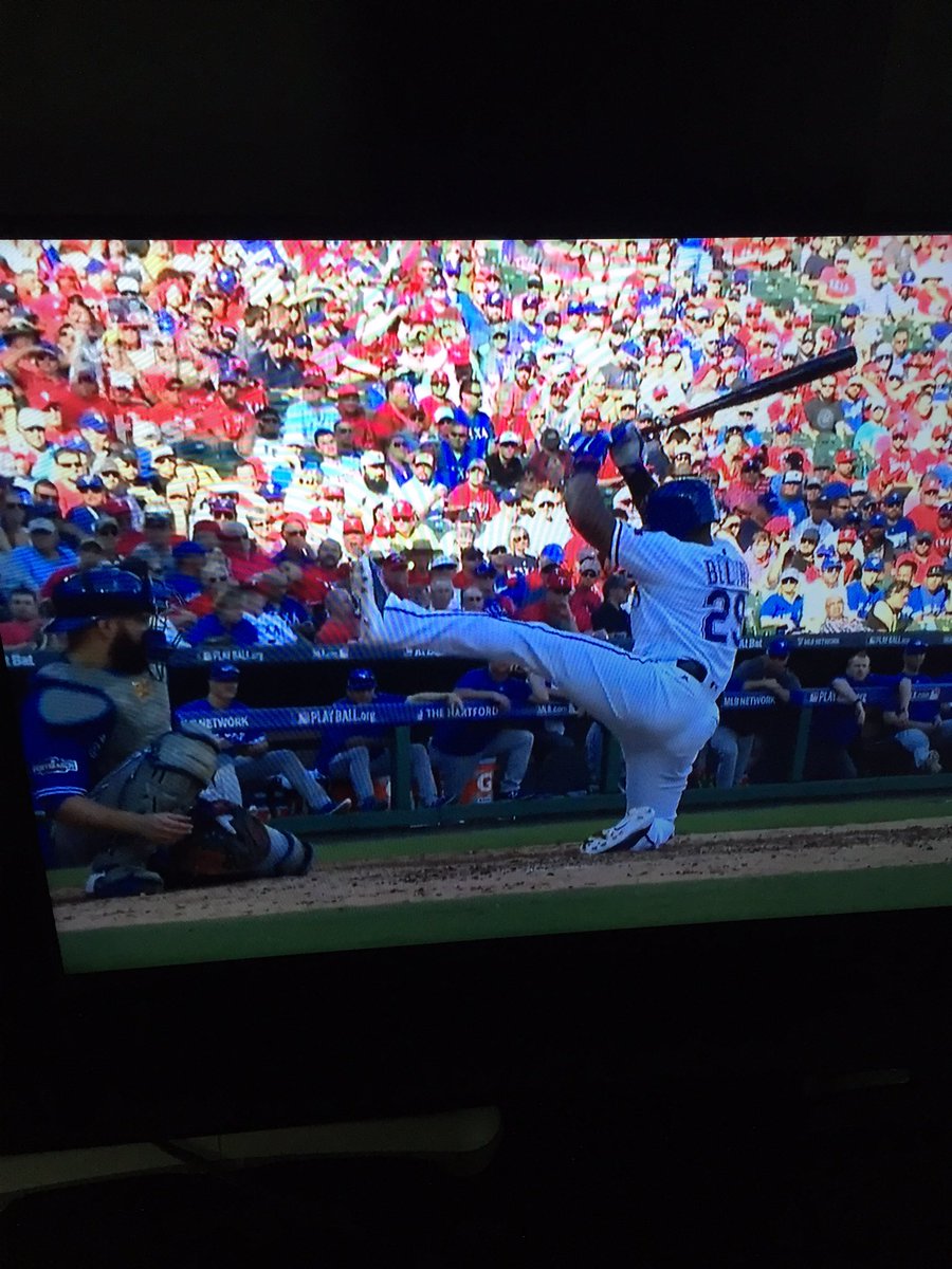 HelloDavePitman's tweet photo. Rangers looking super comfortable against Estrada https://t.co/x94RoIPiCR