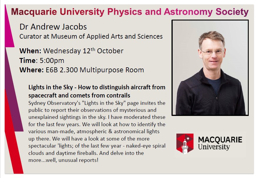 osa_mq's tweet photo. Free talk at MQ Uni this Wednesday by Dr Andrew Jacobs. And free pizza! See you at 5pm in E6B 2.300 :) #scicomm https://t.co/wOSIqSFQaz