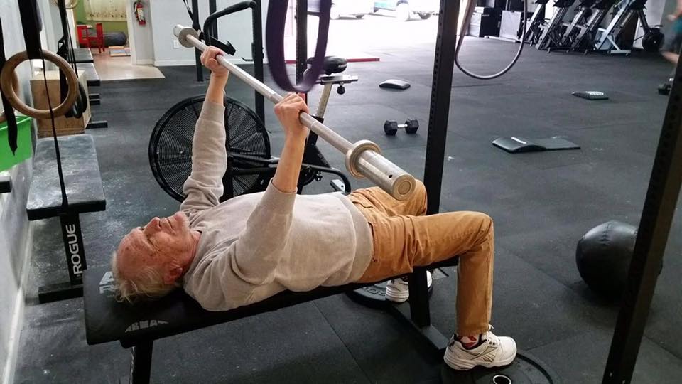 CrossFit's tweet image. "Got my 80-year-old Alzheimer's father started with a trainer at CrossFit Aptos." —Kate Dixson-Clark