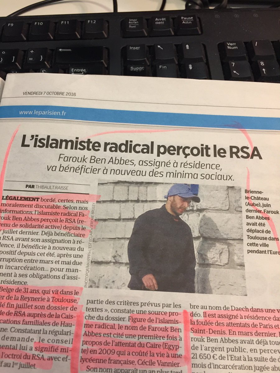 Hallucinant: un islamiste radical assigné à résidence demande à toucher le RSA  et l’obtient! Info <a href="/LeParisien_75/">Le Parisien | Paris</a> 
7h25/8h35@radioclassique