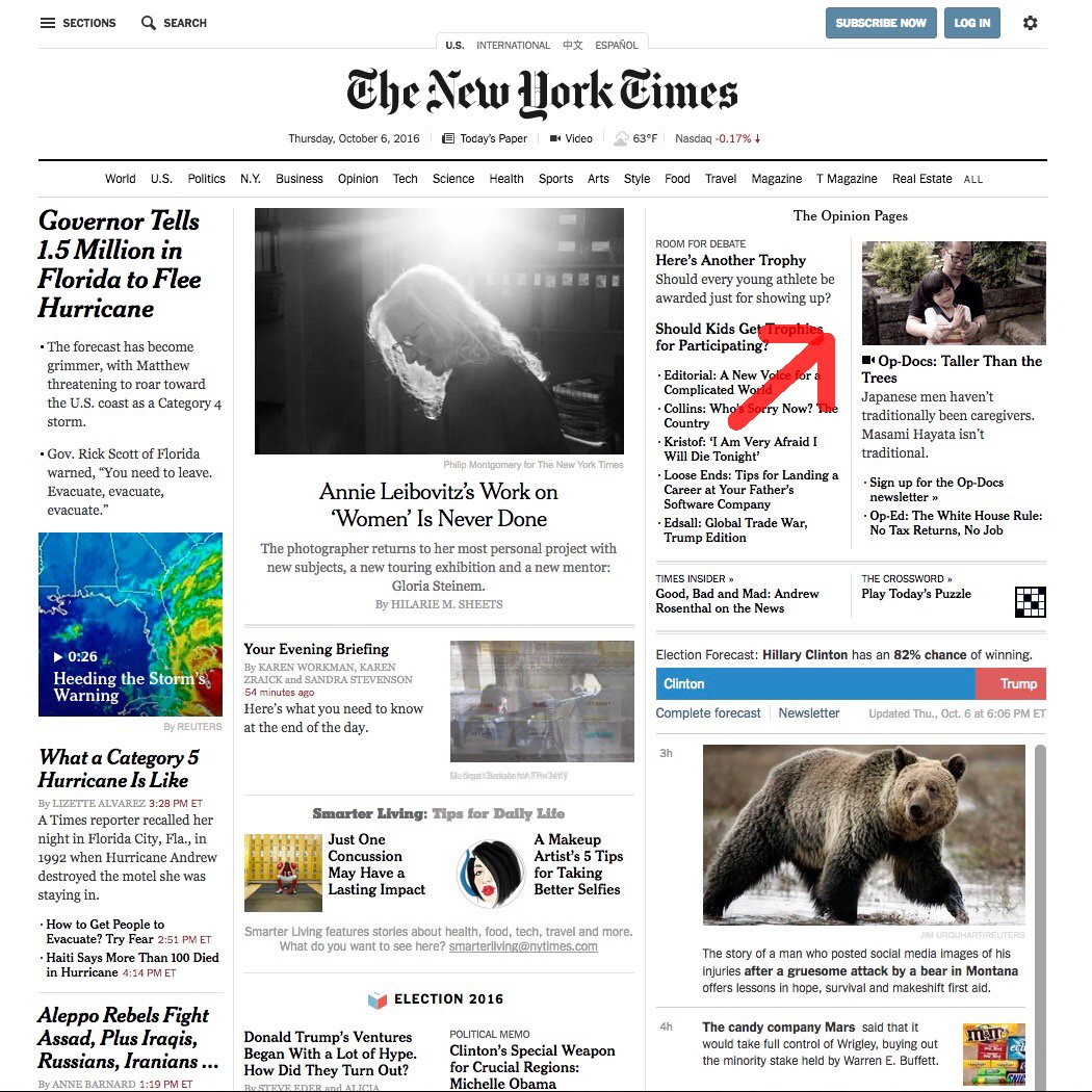 oneKwords's tweet photo. When your film gets on NYT Op-Docs but also makes the homepage of @nytimes...! https://t.co/whqXrN2ueR https://t.co/UzNamnNNV0