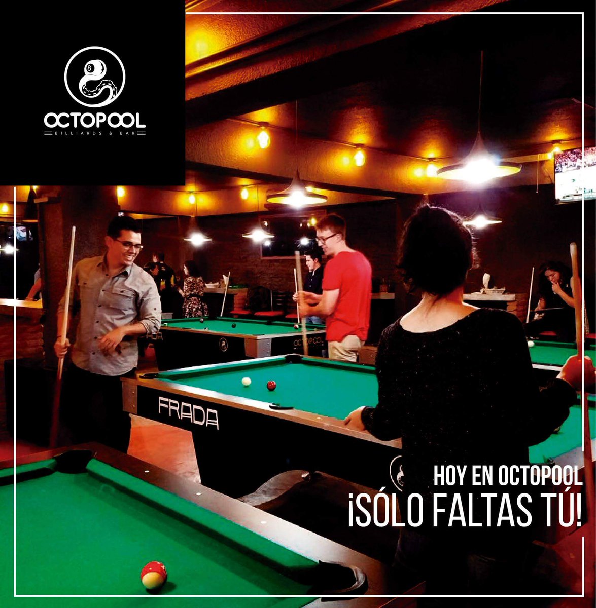 Octopool_BB's tweet photo. ¿#Jueves y nada qué hacer? Ven, #OctoPool te invita la primer #cerveza 🍻!! #YOlvideDecirte que el #billar 🎱 se pone bueno!! #HablaBienDeMX https://t.co/BW0aSJuvvs