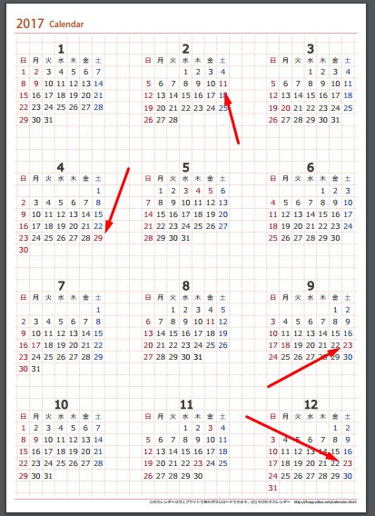 17年のカレンダーに書かれた 悲しい事実 にユーザーが絶望 16年10月9日掲載 ライブドアニュース