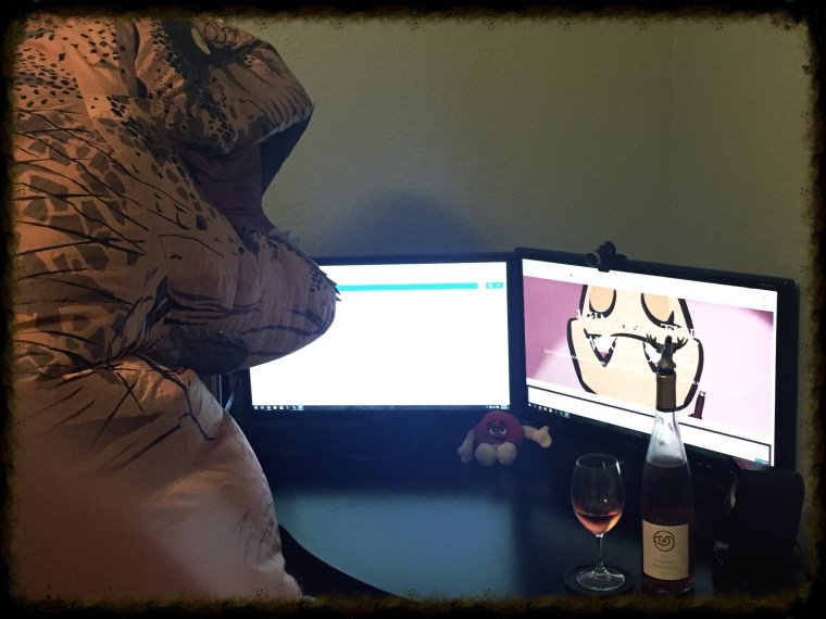 VINTEAU's tweet photo. Time to #TuneIN, @WinonaWineosaur  is LIVE NOW! You're not drinking alone when you have a #wineosaur &amp; a computer 😂  https://t.co/4jRWdPdZqR https://t.co/kC0yRIapcr