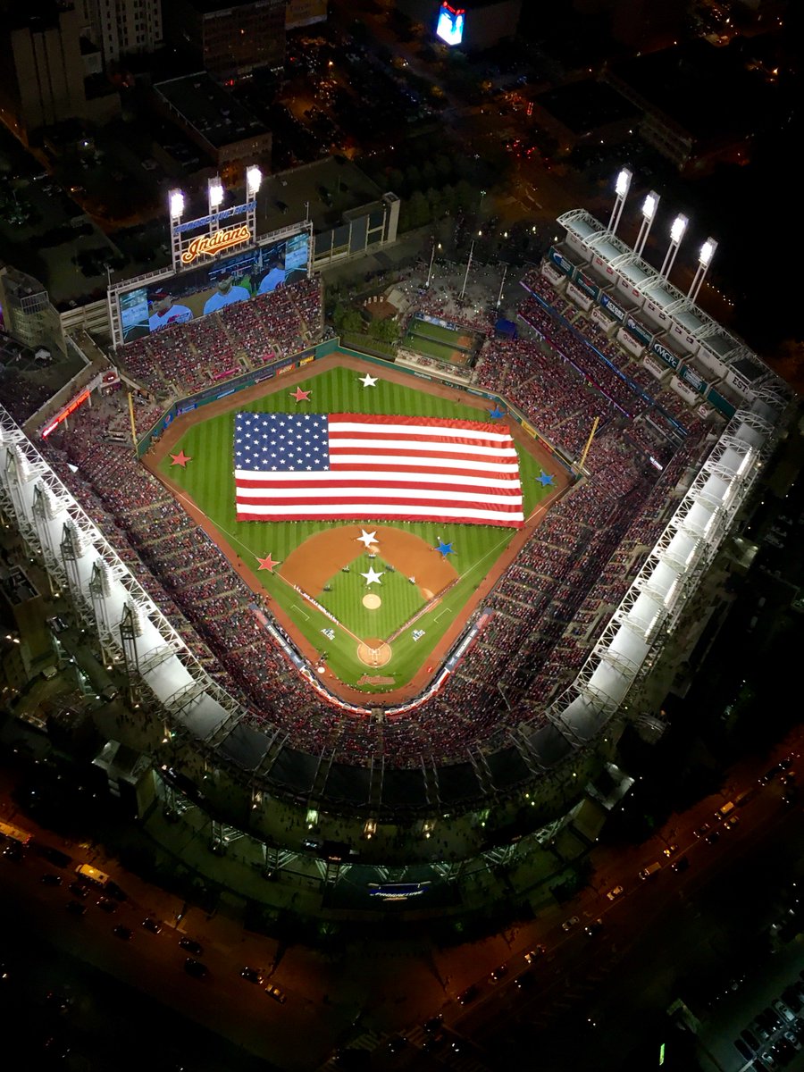This is #CLE @Indians #PlayoffBaseball pic from <a href="/CLEpolice/">Cleveland Police</a> chopper!
