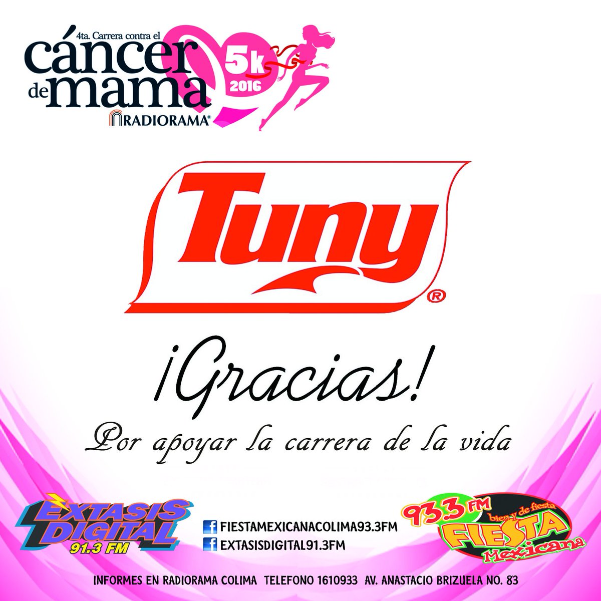 radioramacolima's tweet photo. #4taCarreravsCancerRadiorama2016
Gracias a Tuny  por apoyar la Carrera de la vida https://t.co/gTiv9GX1iB