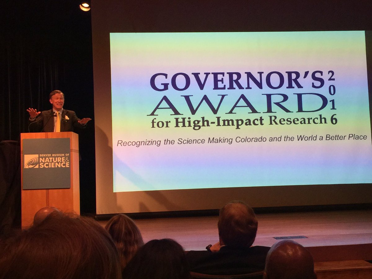 annadewing's tweet photo. Congrats, winners of the 2016 Governor's Award for Hight Impact Research! #sciencerocks @ColoradoCOLABS @COIN_Colorado @ColoradoEcoDevo https://t.co/4e7Y8iqtpD