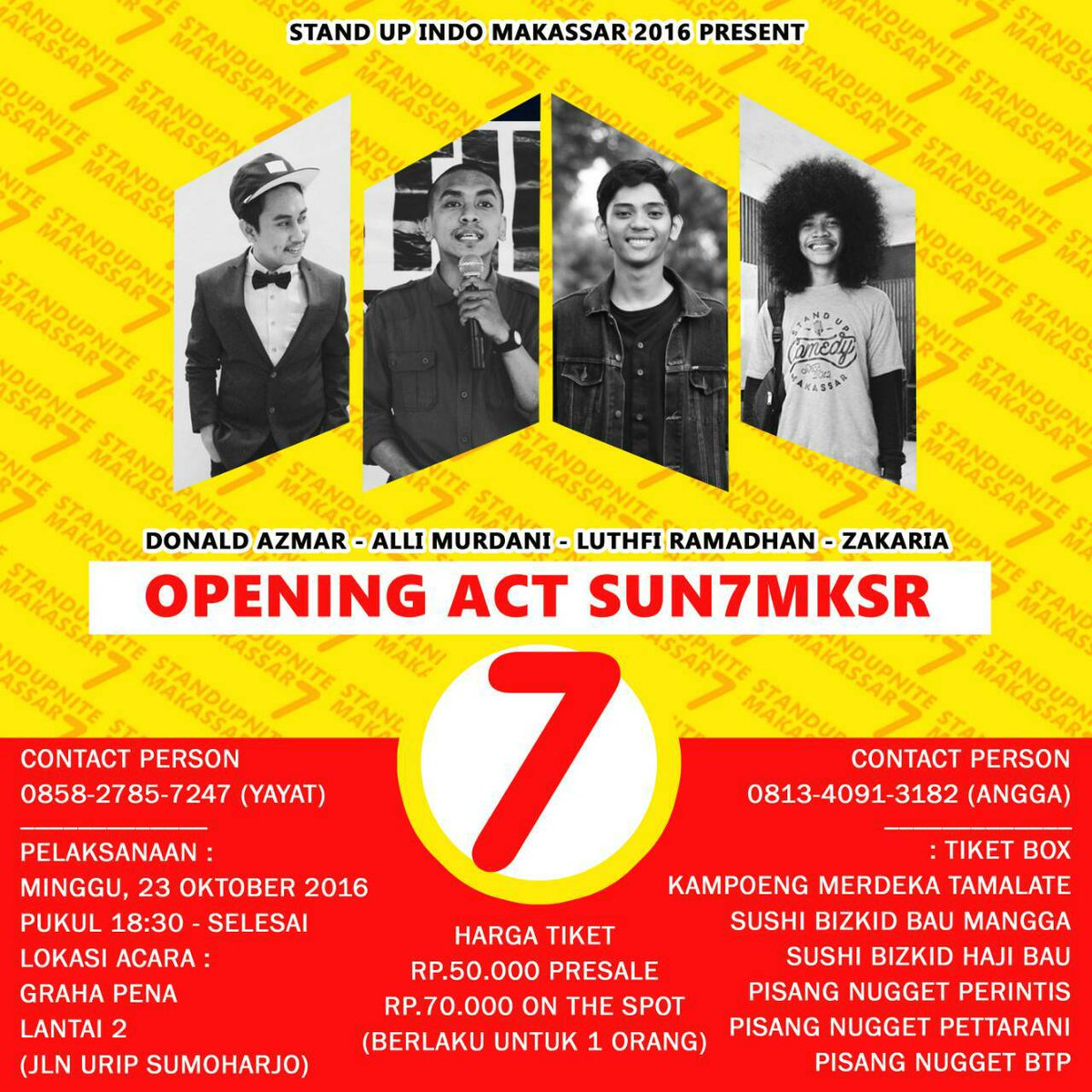 16 hari lagi nih gaess.. Masih ada yg belum punya tiket? Buruan beli!! Masih presale kok.. :) cc <a href="/StandUpIndoMKSR/">StandUpIndoMKSR</a>