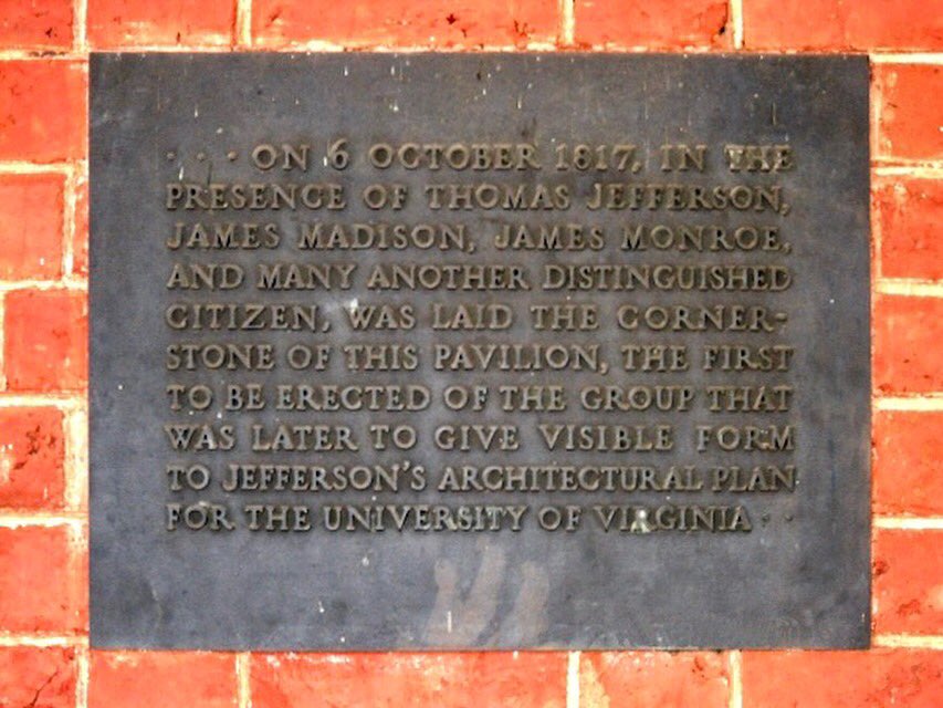 UVA_Events's tweet photo. DYK: 199 y.o., the cornerstone for Pav VII was laid. The pavilion housed the university's library until the Rotunda was completed in 1826. https://t.co/10rbEax3dR