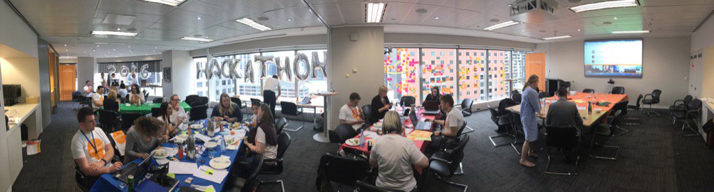 Great shot of the #landershackathon in action #zuckerberg