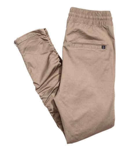 cotton twill joggers with zippers