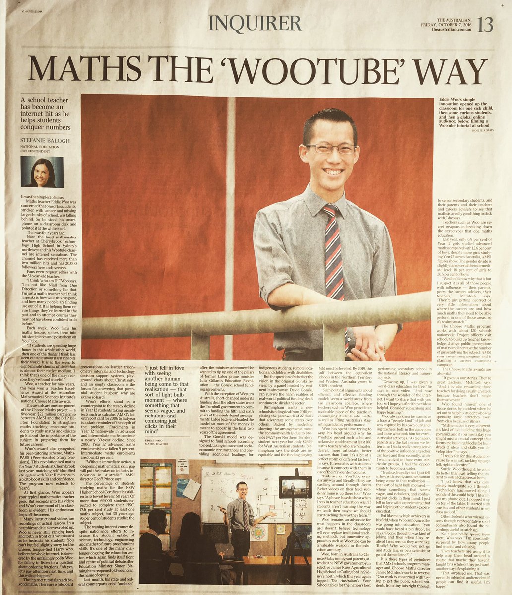 misterwootube's tweet photo. Honoured to be featured in today's @australian in a great piece by @stefaniebalogh. Thanks @DiscoverAMSI &amp; @bhpbilliton for the opportunity! https://t.co/8dT9DQYpMn