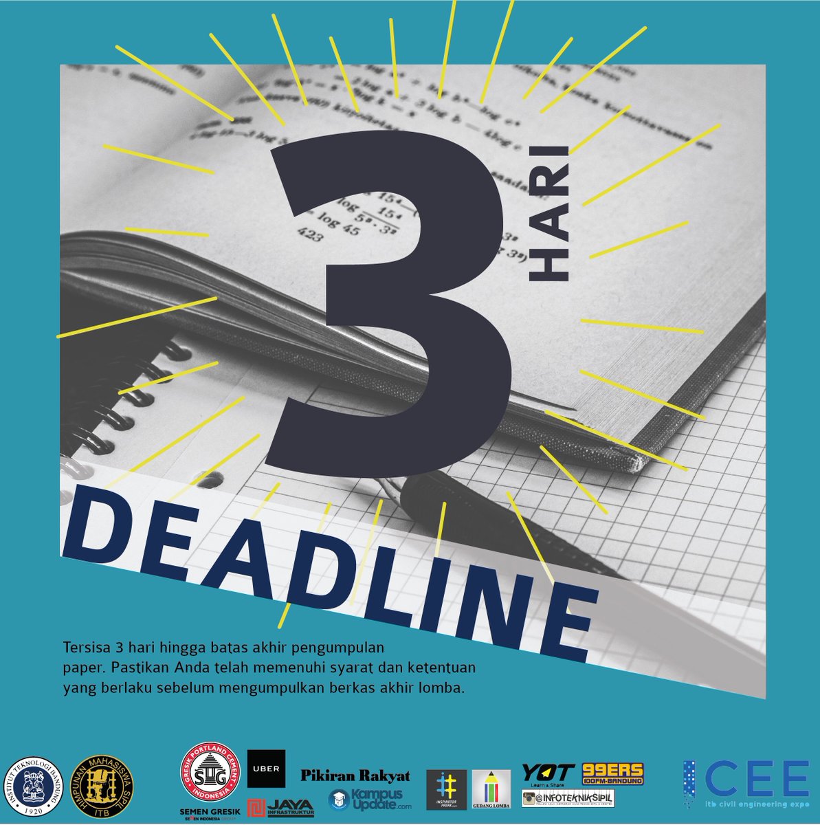KampusUpdate's tweet photo. [ICEE H-3 TO SUBMISSION]
Tersisa 3 hari lagi menjelang pengumpulan hasil karyamu! More info : https://t.co/AFzlbPHWjr
#ICEE2016 https://t.co/HvQ9YHaPkU