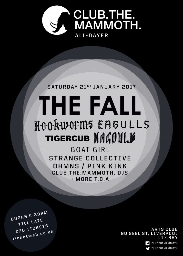 <a href="/EAGULLSUK/">EAGULLS</a> + <a href="/pinkkinkstink/">🌈pink kink✨</a> added to our @ArtsClubHQ all dayer in Jan! <a href="/HOOKWORMS/">HOOKWORMS</a> <a href="/Kagoule/">Kagoule</a> @_TiGERCUB <a href="/strngecollectiv/">Strange Collective</a> @Ohmnsohmns