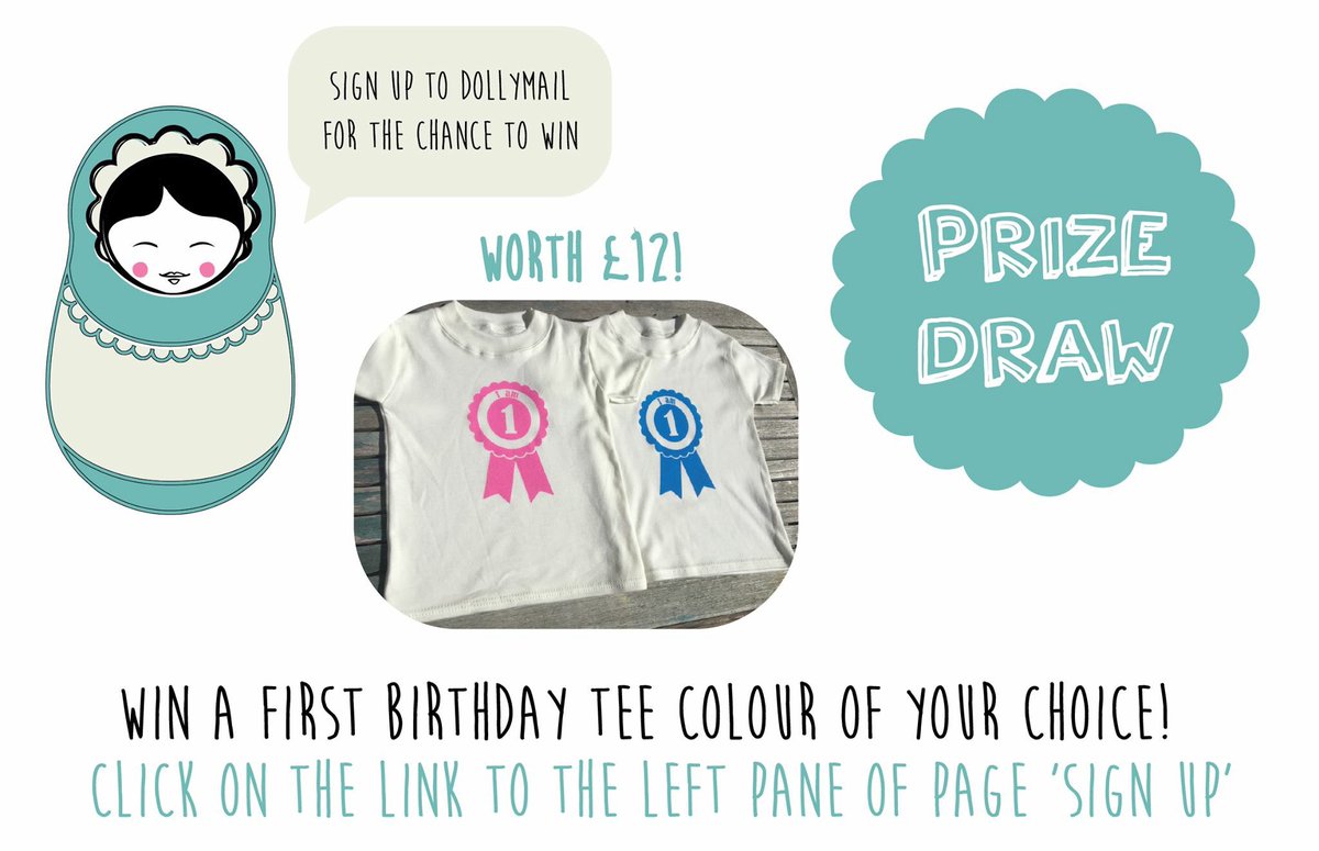 dolly_olive's tweet photo. win one of our awesome screen printed first birthday Tshirts by signing up to Dollymail! https://t.co/ewMBIaE04O https://t.co/Bz5wROnzvK