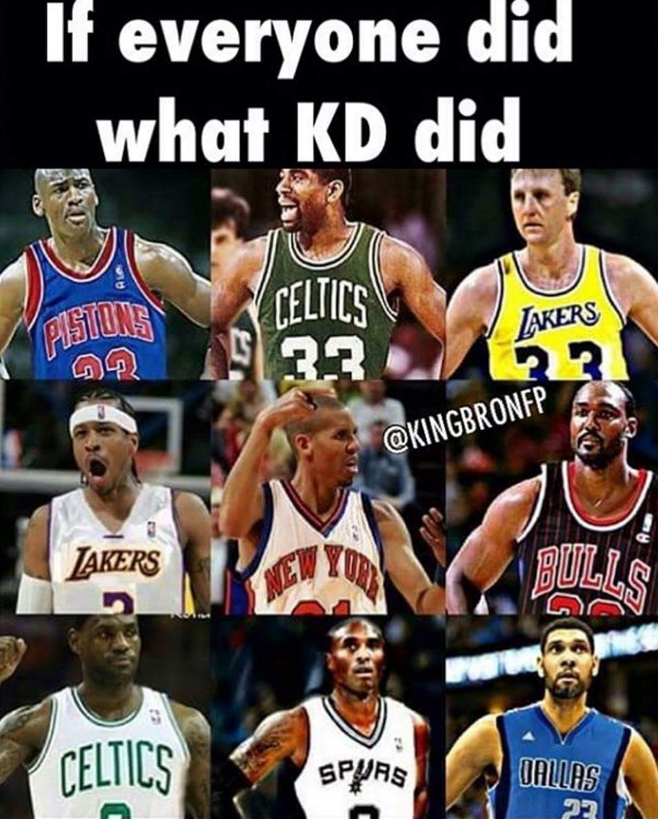 Saint_Knick's tweet photo. @KDTrey5 Not that you care but zero respect for you fam. #KDTrash #BeatGSW https://t.co/wE4c1982jT