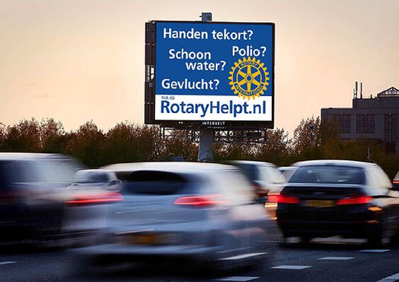 Vanaf 24 oktober dagen we op billboards langs de snelweg zes weken lang duizenden voorbijgangers uit meer over ons te weten te komen #rotary