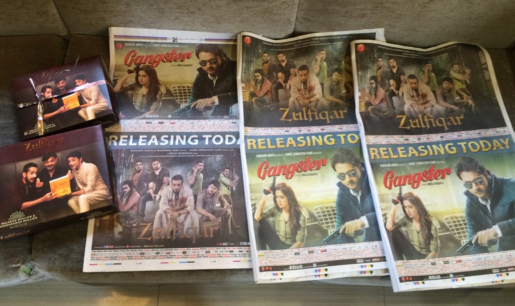 joy_arindam's tweet photo. Final day complete #CompleteTakeover . Now upto the audience to take it up. #Zulfiqar & #Gangster In Cinemas Today . https://t.co/3OtZmJK9MV