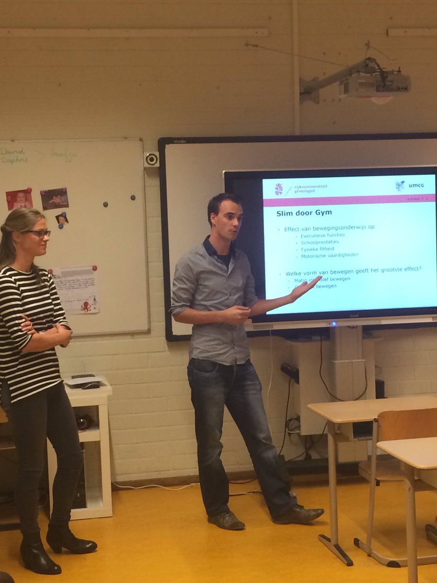 Groepen 5 en 6 @Wiardaskoalle doen mee aan het onderzoek "Slim door gym" @Wiardaskoalle @RUGalumni <a href="/umcg/">UMCG</a> @VUmcAmsterdam