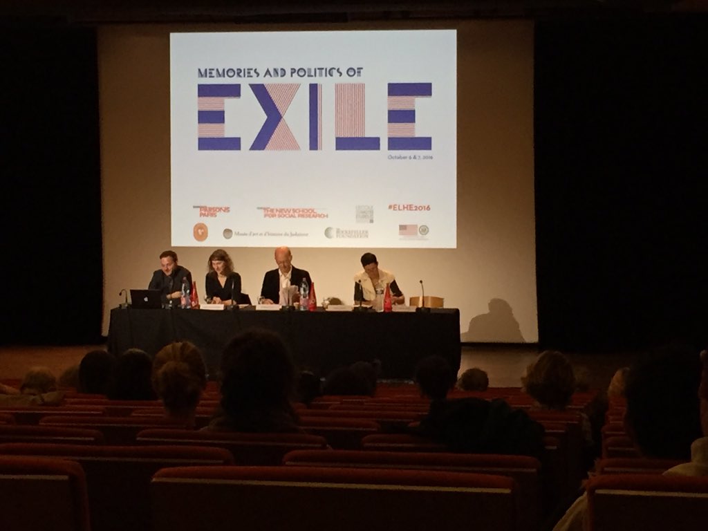 ParsonsParis's tweet photo. Parsons Paris's Emmanuel Guy moderates today's session on Experience and Expression of Exile. #ELHE2016 https://t.co/HzLaXrd1Yz