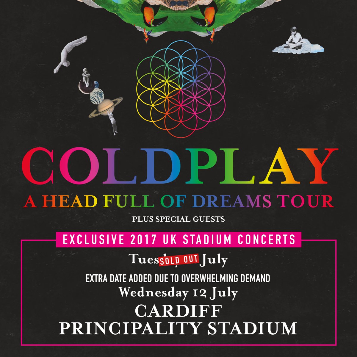 Scan møl Afdeling Coldplay on Twitter: "Second Cardiff show announced for Wed 12 July.  Tickets https://t.co/f2UdYjOlgM. A https://t.co/2RcfBrOxtP" / Twitter