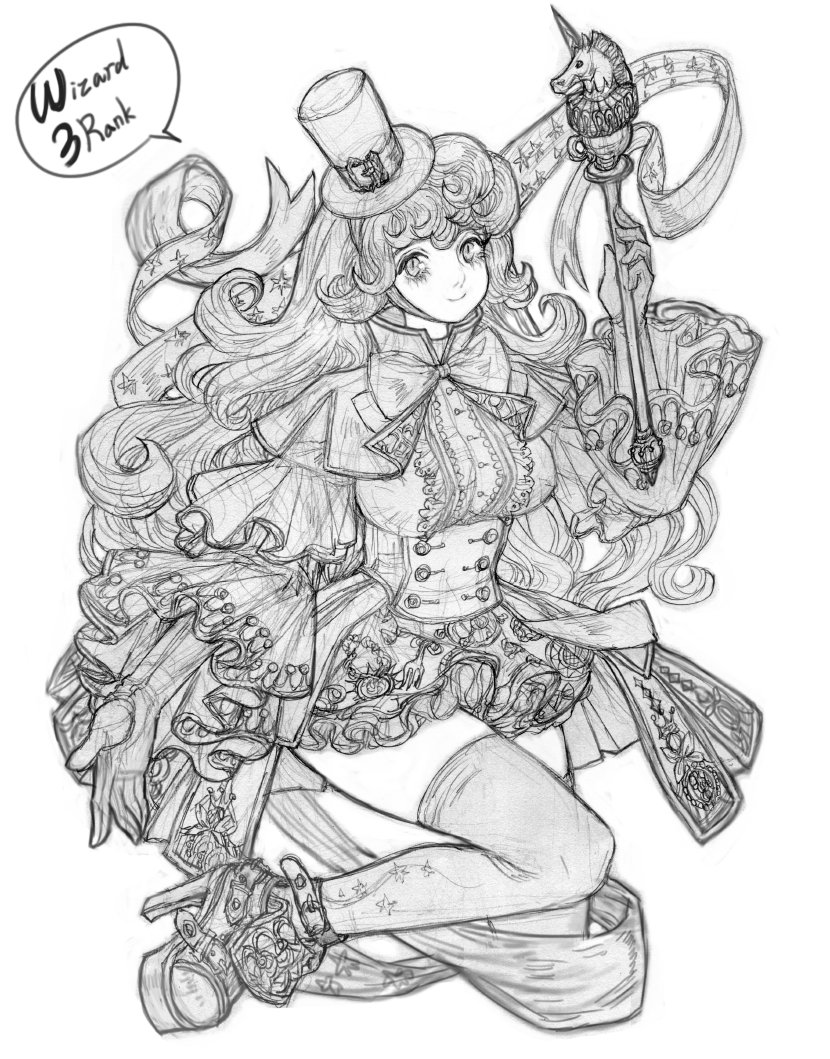 8888MAGGI8888's tweet image. 간만에 트오세 셀프 덕질입니다+_+)/
3랭크 직업군들 연필 스케치예요~~