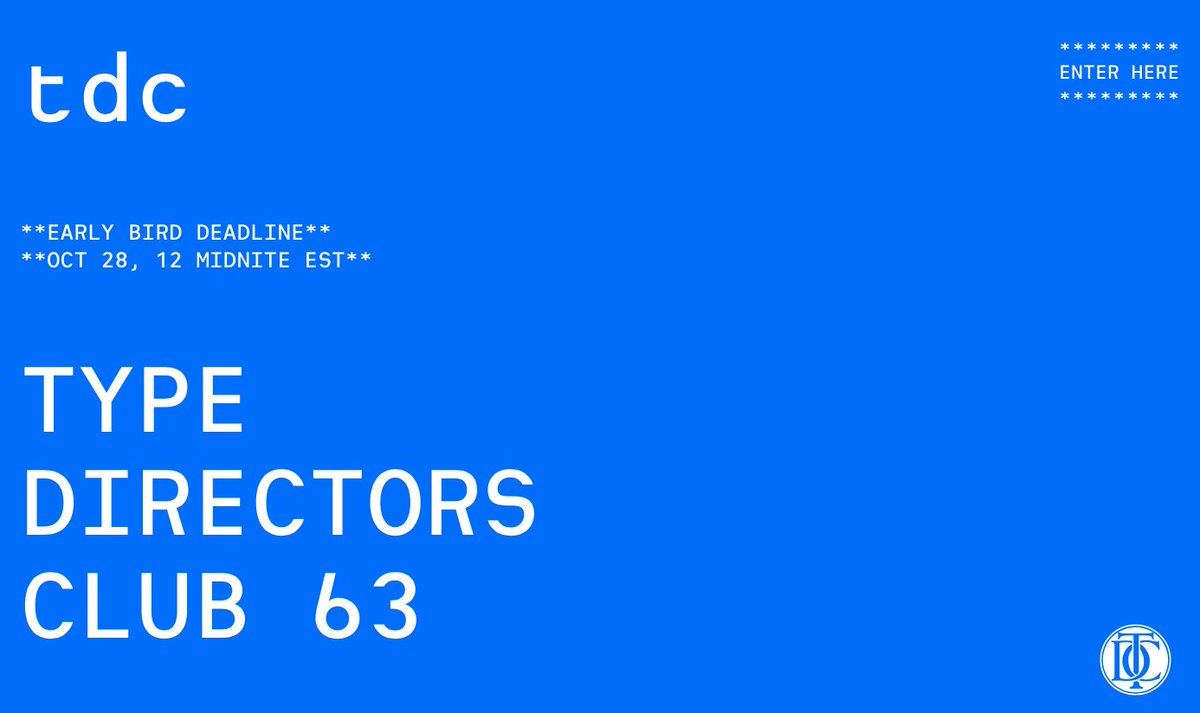 Just received <a href="/typedirectors/">Type Directors Club</a> call for entries. Thx to <a href="/leftloft/">Leftloft</a> for using our #typeface family Heimat Mono. Great concept, great honour!