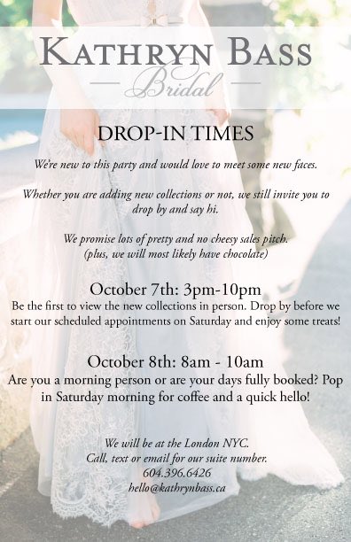 Attending #nybridalmarket ? Let us introduce you to our #canadianmade #gowns! We are suite 3412 at the London NYC.