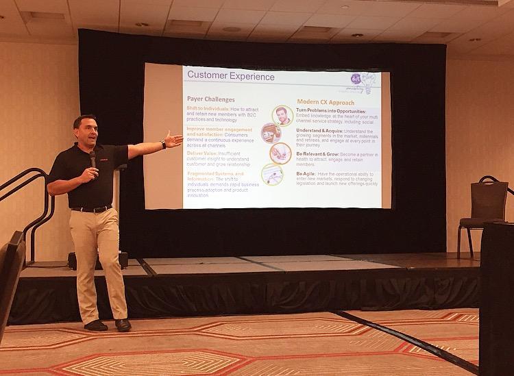 dotBlueIBX's tweet photo. @dzwizinski of @Oracle explains the customer experience starts w/ agents & employees in an environment where they can thrive. #dotBlueIBX https://t.co/D1ROVgWLgu