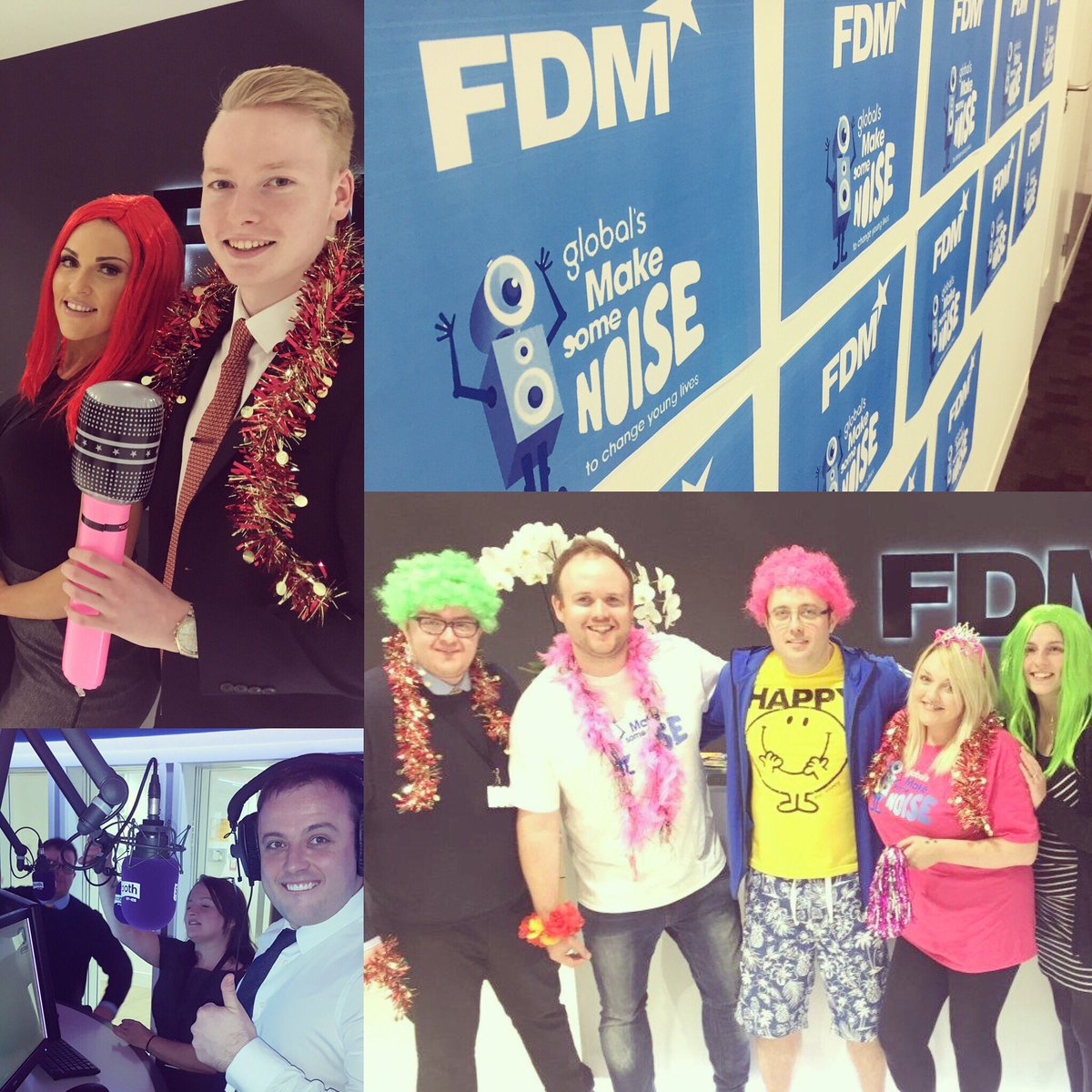 FDMGroup's tweet photo. Our #glasgow office has been raising money for @thisisglobal #makesomenoise. @impaulharper &amp; @Lynneontheradio from @thisisheart popped by! 😃 https://t.co/U42t1hk2W6