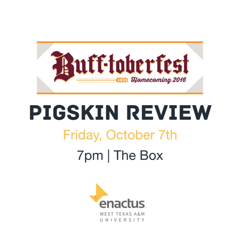 Come cheer on and support our #Homecoming King and Queen nominees! Sport your Enactus gear! 
#wtamu#homecoming