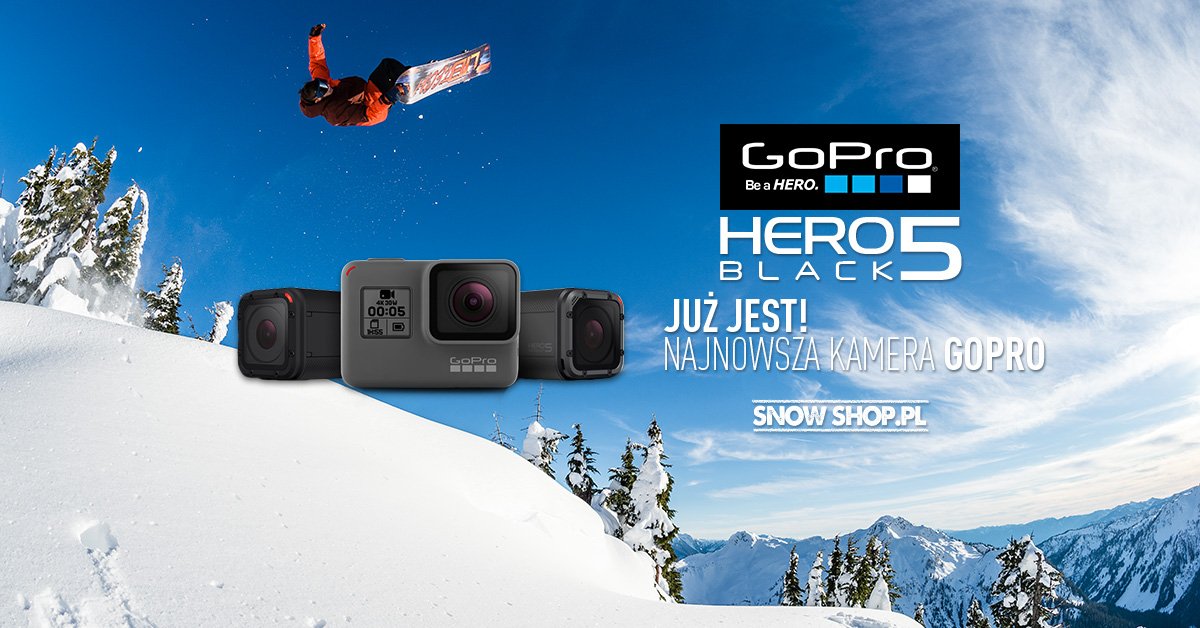 SnowShop_pl's tweet photo. #Kamera sportowa #GoPro #Hero 5 Black czeka już na Was w naszych sklepach, naprawdę warto! -> https://t.co/cEsJNcDc0A https://t.co/3K5vrW4irC