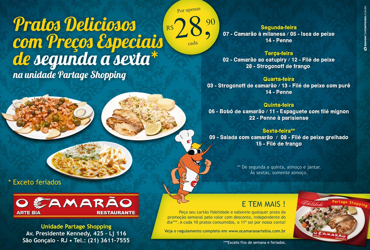 designeconteudo's tweet photo. #Executivo com #cartãofidelidade só no #PartageShopping ! Coma 10 dias e no 11º dia, o prato é cortesia! #amoocamarão #horadoalmoço #camarão https://t.co/1rCTMnzhvk