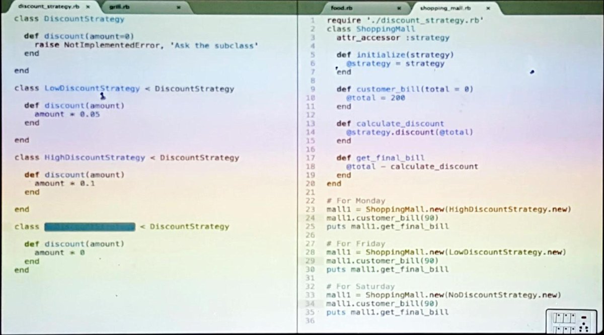 jyaasa's tweet image. Some shots from lightning talk about Strategy Design Pattern in #ruby at Jyaasa. #design_patterns #better_software #better_developers