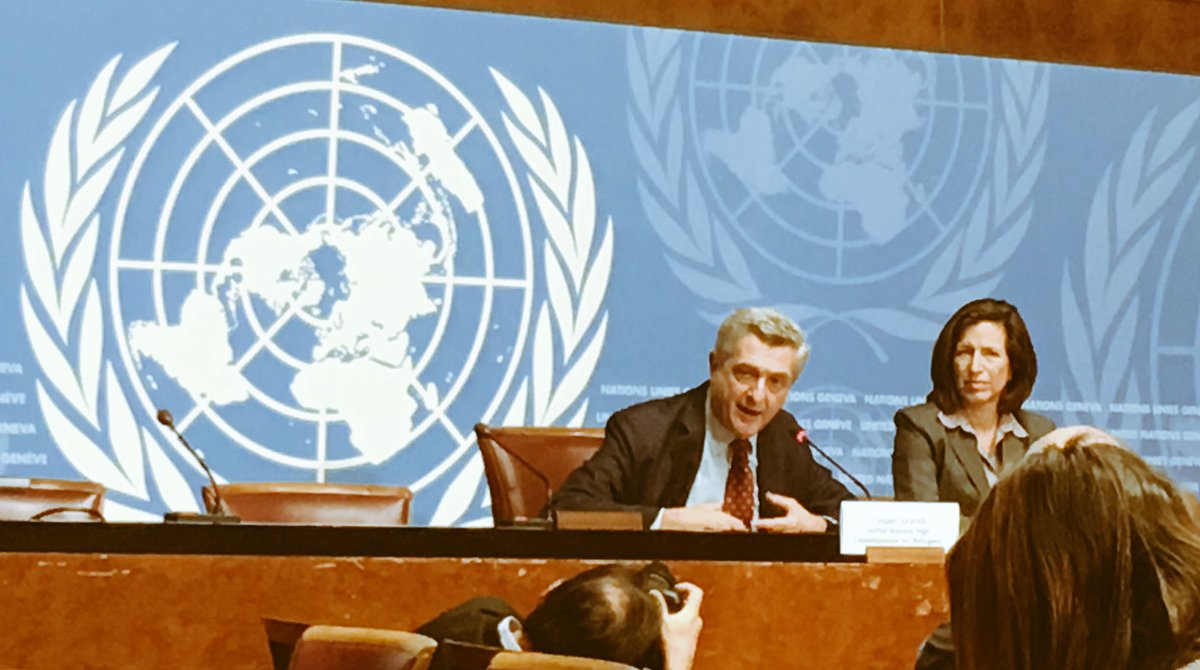 Refugees's tweet photo. "The United States is the biggest donor to UNHCR + provides the largest no of resettlement places" @RefugeesChief Filippo Grandi #ExCom2016 https://t.co/H40ChEHsAr