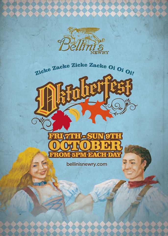 THIS WEEKEND at #bellinisnewry its #oktoberfest time! #newry #beer #polka