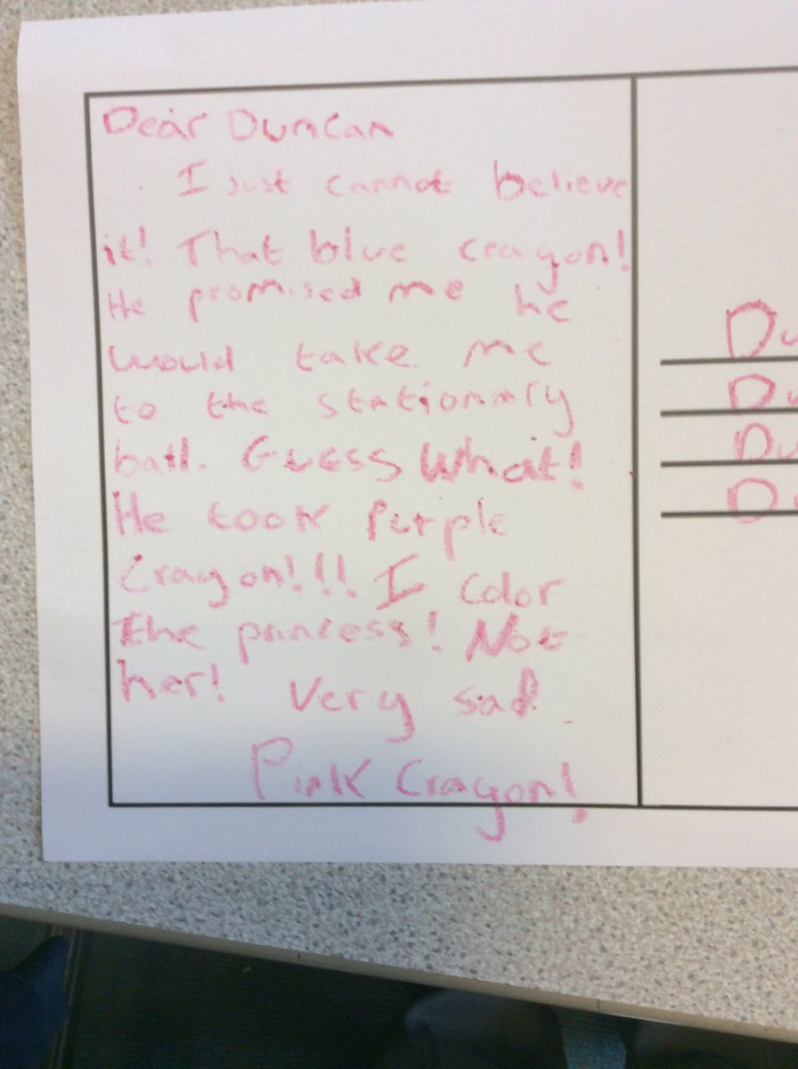 MissBGSGC's tweet photo. Year 6 taking on the personalities of different crayons! Thanks to @DrewDaywalt inspiration! #crayonsquit @MrGSGC https://t.co/PIccvlbjKE