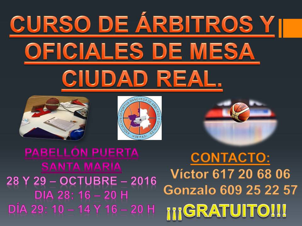 asoc_ademao's tweet photo. Ya tenemos fechas y lugar de celebración de un nuevo curso de árbitros y oficiales, esta vez en Ciudad Real, no lo desaprovechéis, llamad https://t.co/taUlwVflii