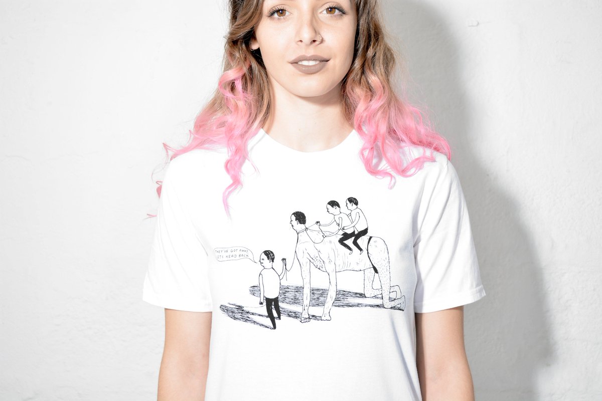 Sample store: Our sample store will be open next week! Here's "Riders" by <a href="/jimpwasere/">Jimp</a> &amp; modeled on the beautiful @ella_jarvis #illustration