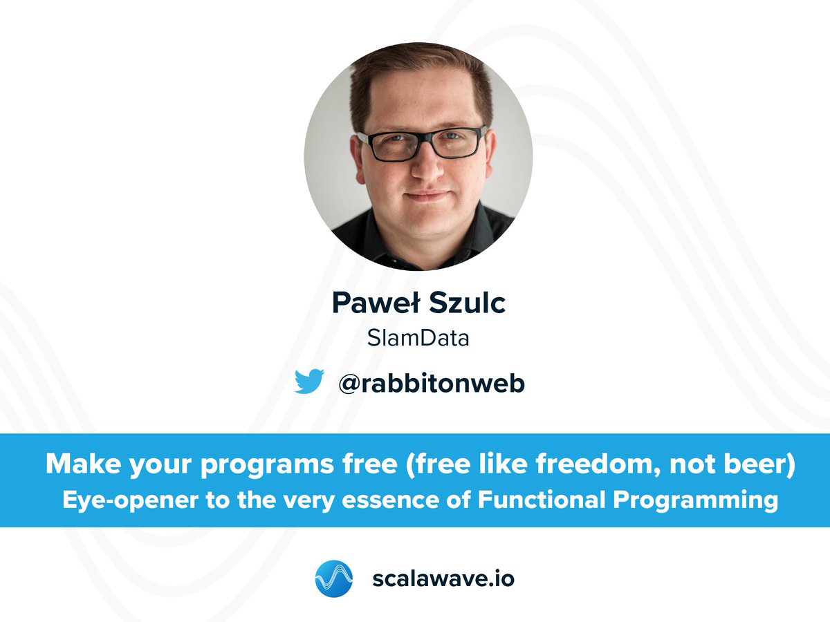 scalawavepl's tweet photo. Paweł Szulc @rabbitonweb as @Scalawave speaker &amp; guest! #spark WORKSHOP and #freemonads presentation REGISTER HERE: https://t.co/j2RFFSpMoG https://t.co/UbjzVCdJDW