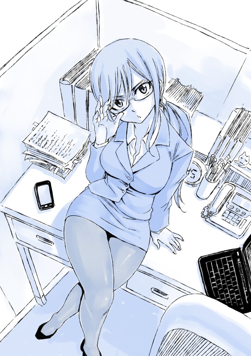 erza scarlet sexy office