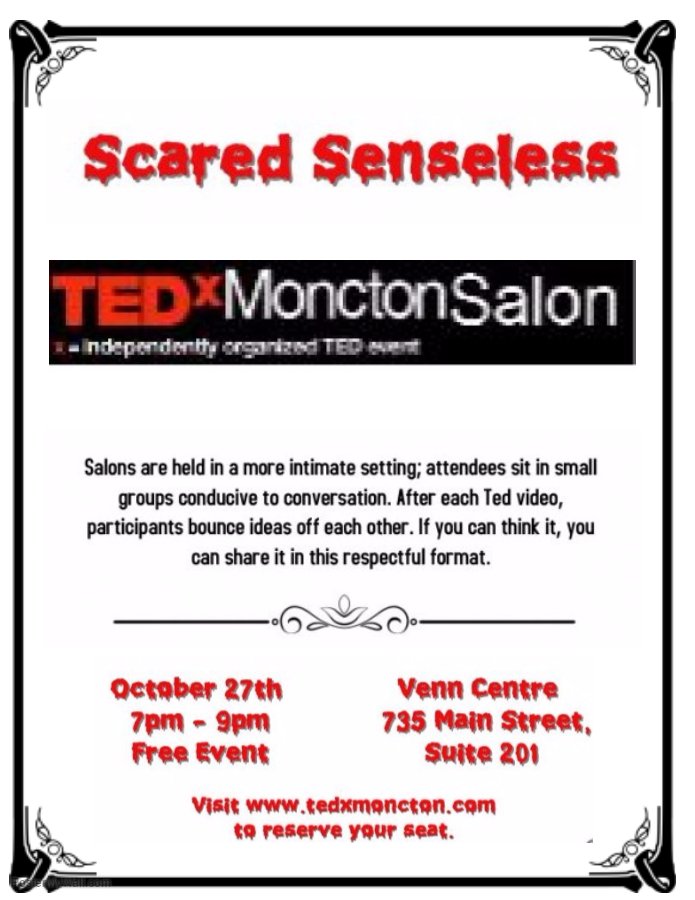 Check out our next event!!! tedxmoncton.com/salon Register for your space!!!