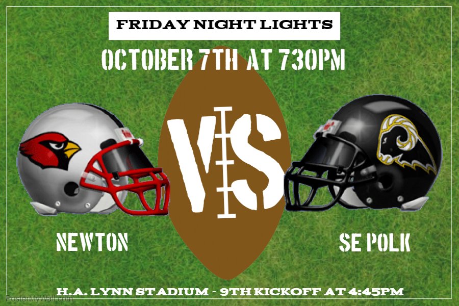 Tonight the Rams hit the road to battle the Newton Cardinals (5-1). 9th kicks @ 4:45 &amp; varsity @ 7:30. Go Rams! #sepolk @RamSection