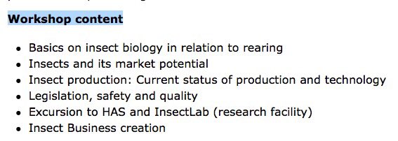 Edible Insect Seminar &amp; Workshop - Dec 8  &amp; Dec 9 at Wageningen University by <a href="/InsectCentre/">InsectCentre</a> insectcentre.com/en/edible-inse…