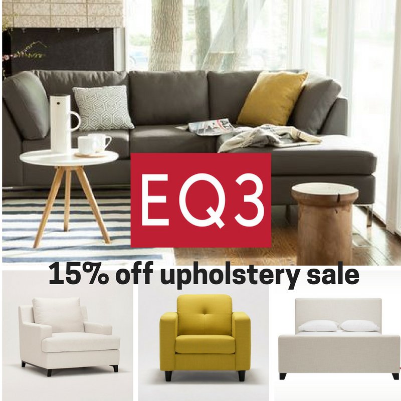 SamDesignInc's tweet image. 15% off @EQ3_Furniture upholstered furniture starts today at @SamDesignInc #sale #samdesigninc #canadiandesign