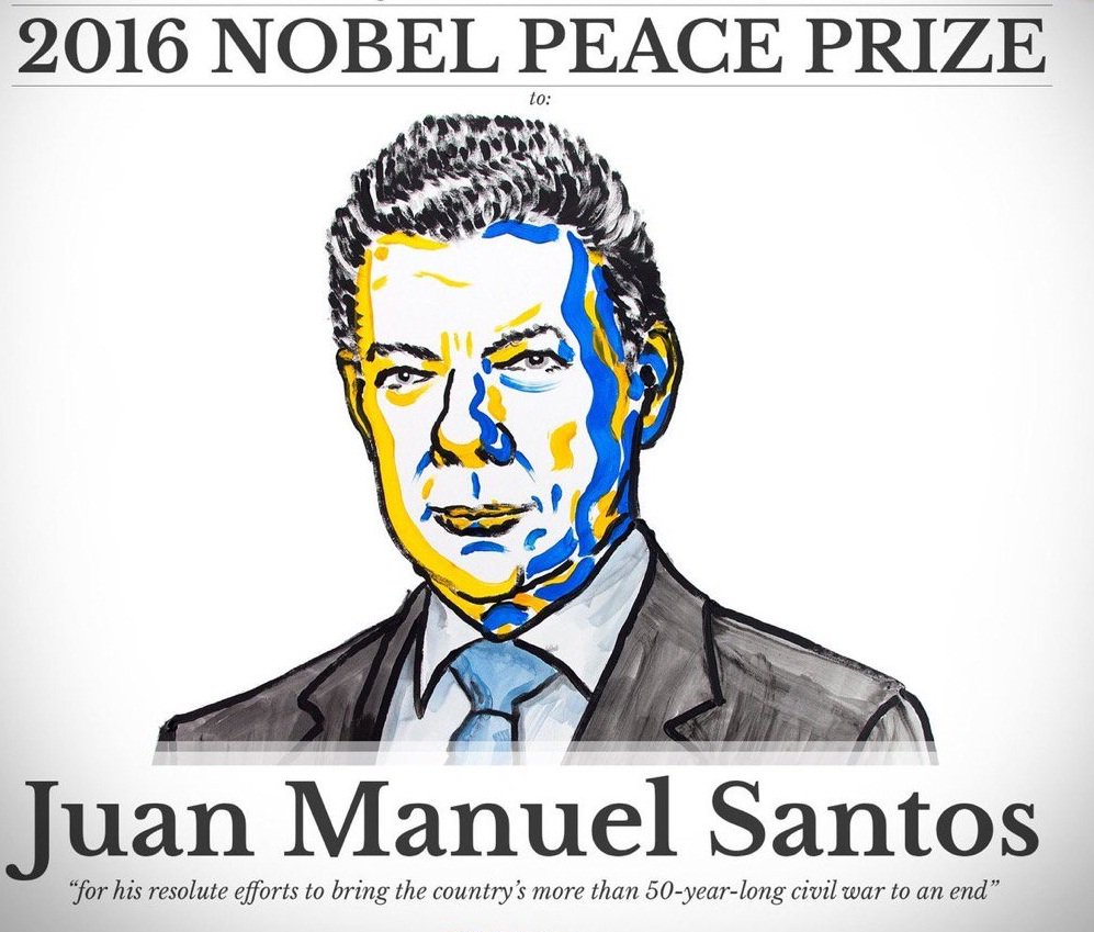 ecuavisa's tweet photo. #JuanManuelSantos cree que Nobel es un "gran estímulo" para lograr la paz en Colombia https://t.co/uNbQCxZrgS https://t.co/Tc15kKDAfs