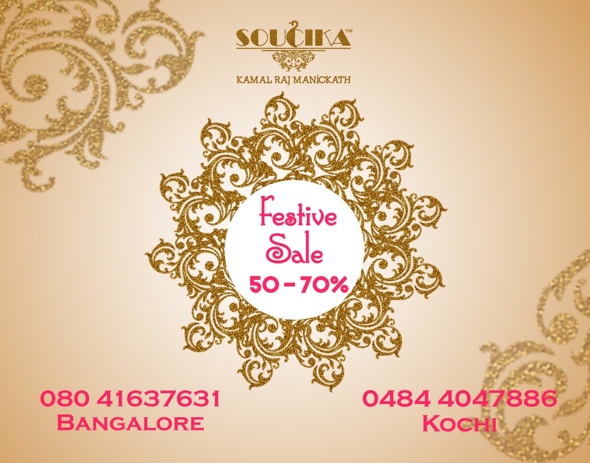 RajManickath's tweet photo. Big festive sale! 50 to 70 percent offer on various products! call 080 41637631 or 0484 4047886! https://t.co/YMTSgKVVQD