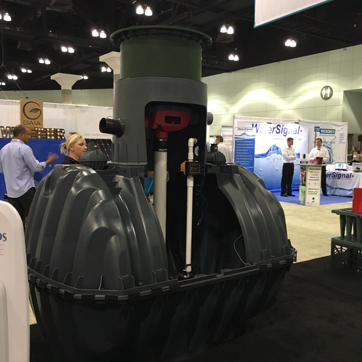 GreenCEInc's tweet photo. A Rainwater #Harvesting system on display at #Greenbuild2016 in #LosAngeles https://t.co/e4CxnYNCVm